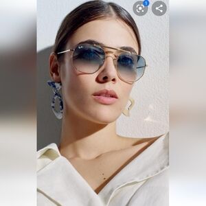 Ray-Ban Aviator Marshal Sunglasses-Gold and Blue